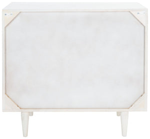 Safavieh Zinnia 3 Drawer Chest - Artisan Carved Storage Solution With Geometric Design For Modern Spaces White Wash/Silver CHS9000B