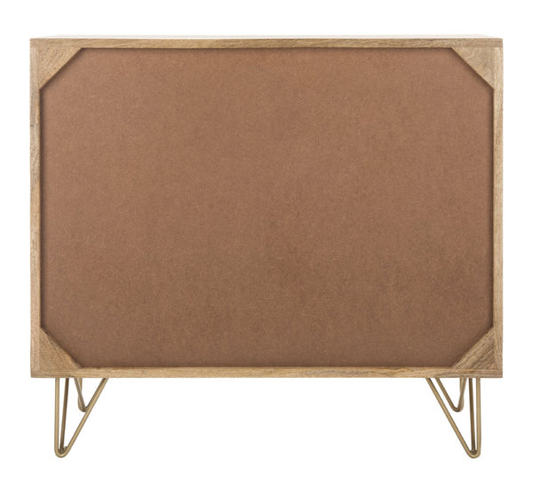Safavieh Marigold 3 Drawer Chest – Solid Mango Wood Storage Solution With Chic Modern Design For Any Space Natural/Brass CHS9001A