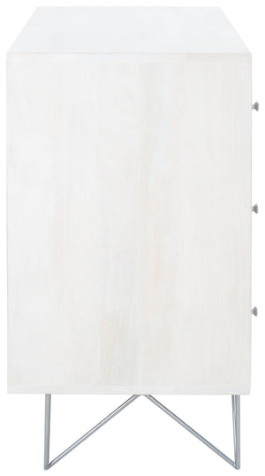 Safavieh Marigold 3 Drawer Chest – Solid Mango Wood Storage Solution With Chic Modern Design For Any Space White Wash/Silver CHS9001B