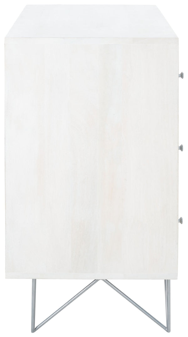 Safavieh Marigold 3 Drawer Chest – Solid Mango Wood Storage Solution With Chic Modern Design For Any Space White Wash/Silver CHS9001B