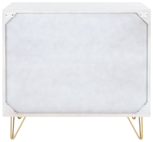 Safavieh Marigold 3 Drawer Chest – Solid Mango Wood Storage Solution With Chic Modern Design For Any Space White Wash/Brass CHS9001C