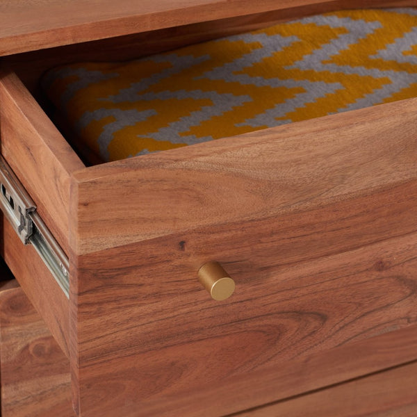 Safavieh Dowling 3-Drawer Chest - Elegant Mango Wood Storage Solution With Brass Accents For Modern Interiors CHS9002A