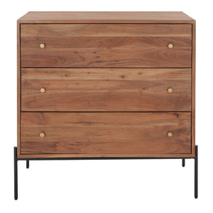 Safavieh Dowling 3-Drawer Chest - Elegant Mango Wood Storage Solution With Brass Accents For Modern Interiors CHS9002A