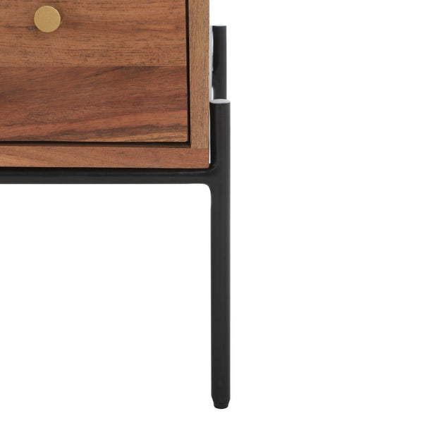 Safavieh Dowling 3-Drawer Chest - Elegant Mango Wood Storage Solution With Brass Accents For Modern Interiors CHS9002A