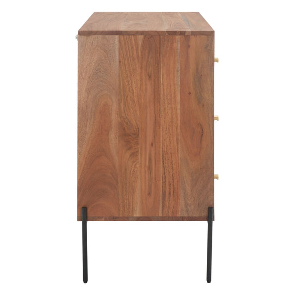 Safavieh Dowling 3-Drawer Chest - Elegant Mango Wood Storage Solution With Brass Accents For Modern Interiors CHS9002A