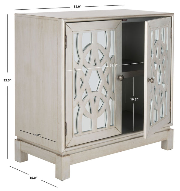 Safavieh Ashlynn Glamorous 2-Door Chest With Mirrored Panels - Stylish Silver Storage Solution For Any Room CHS9200A