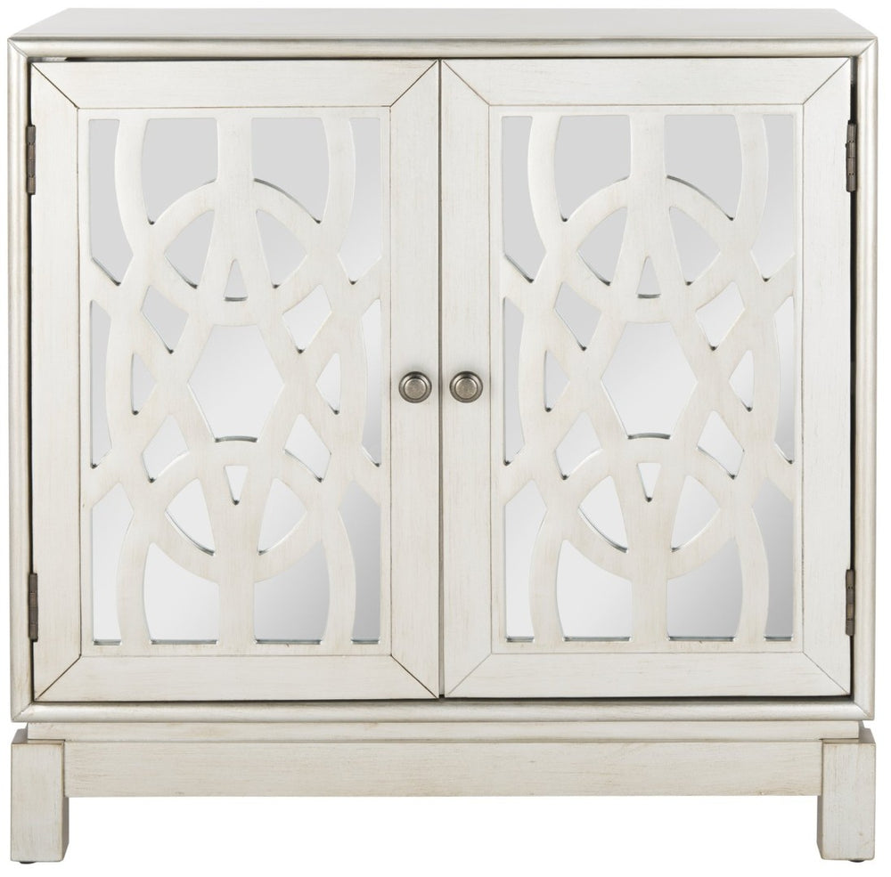 Safavieh Ashlynn Glamorous 2-Door Chest With Mirrored Panels - Stylish Silver Storage Solution For Any Room CHS9200A