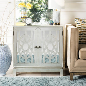 Safavieh Ashlynn Glamorous 2-Door Chest With Mirrored Panels - Stylish Silver Storage Solution For Any Room CHS9200A