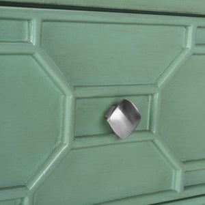 Safavieh Izumi Modern 3-Drawer Chest In Vibrant Turquoise With Geometric Design For Stylish Storage Solutions CHS9201A