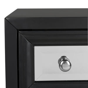 Safavieh Marlon 3-Drawer Chest - Chic Mirrored Accent For Stylish Storage In Bedrooms Or Living Spaces Black CHS9202A