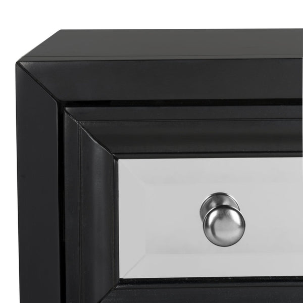 Safavieh Marlon 3-Drawer Chest - Chic Mirrored Accent For Stylish Storage In Bedrooms Or Living Spaces Black CHS9202A