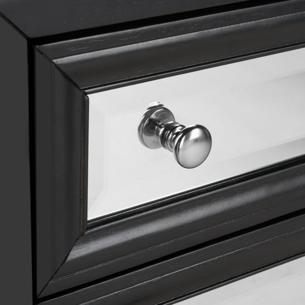 Safavieh Marlon 3-Drawer Chest - Chic Mirrored Accent For Stylish Storage In Bedrooms Or Living Spaces Black CHS9202A