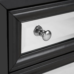 Safavieh Marlon 3-Drawer Chest - Chic Mirrored Accent For Stylish Storage In Bedrooms Or Living Spaces Black CHS9202A