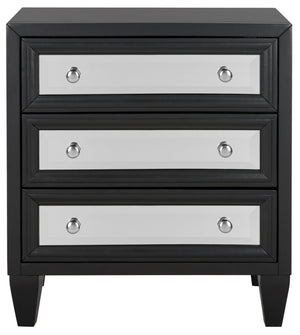 Safavieh Marlon 3-Drawer Chest - Chic Mirrored Accent For Stylish Storage In Bedrooms Or Living Spaces Black CHS9202A