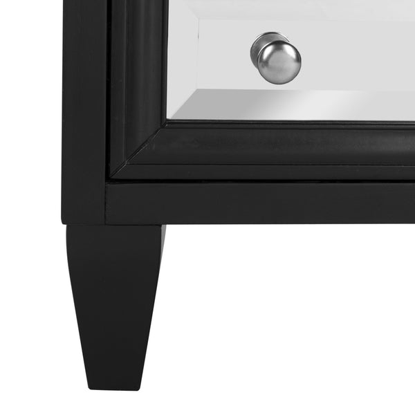 Safavieh Marlon 3-Drawer Chest - Chic Mirrored Accent For Stylish Storage In Bedrooms Or Living Spaces Black CHS9202A