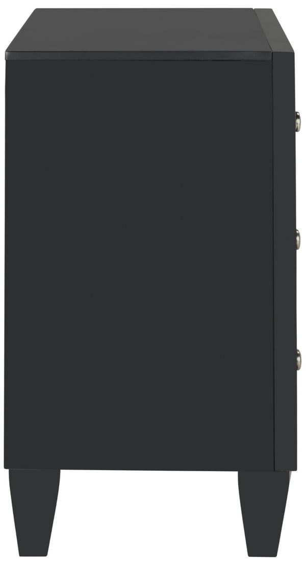 Safavieh Marlon 3-Drawer Chest - Chic Mirrored Accent For Stylish Storage In Bedrooms Or Living Spaces Black CHS9202A