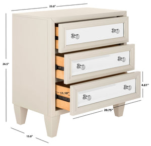 Safavieh Marlon 3-Drawer Chest - Chic Mirrored Accent For Stylish Storage In Bedrooms Or Living Spaces Grey CHS9202B