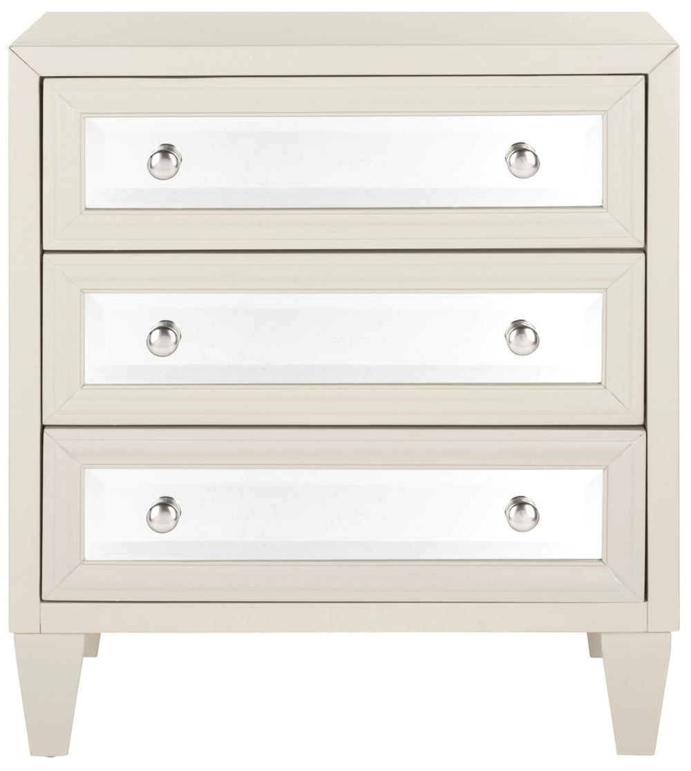 Safavieh Marlon 3-Drawer Chest - Chic Mirrored Accent For Stylish Storage In Bedrooms Or Living Spaces Grey CHS9202B