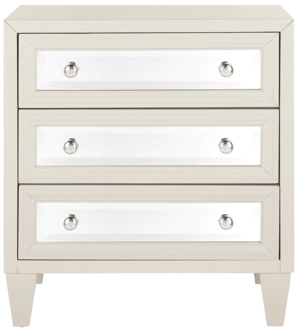 Safavieh Marlon 3-Drawer Chest - Chic Mirrored Accent For Stylish Storage In Bedrooms Or Living Spaces Grey CHS9202B