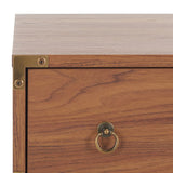 Safavieh Galio 3 Drawer Chest XII23 Walnut / Gold Particle Board, Mdf, Honeycomb,  Solid Wood, Iron CHS9600A