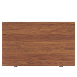 Safavieh Galio 3 Drawer Chest XII23 Walnut / Gold Particle Board, Mdf, Honeycomb,  Solid Wood, Iron CHS9600A