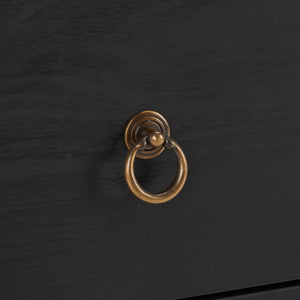 Safavieh Galio 3 Drawer Chest XII23 Black / Gold Particle Board, Mdf, Honeycomb,  Solid Wood, Iron CHS9600B