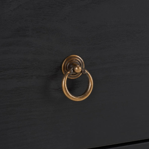 Safavieh Galio 3 Drawer Chest XII23 Black / Gold Particle Board, Mdf, Honeycomb,  Solid Wood, Iron CHS9600B