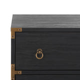 Safavieh Galio 3 Drawer Chest XII23 Black / Gold Particle Board, Mdf, Honeycomb,  Solid Wood, Iron CHS9600B