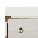 Safavieh Galio 3 Drawer Chest XII23 White / Gold Particle Board, Mdf, Honeycomb,  Solid Wood, Iron CHS9600C