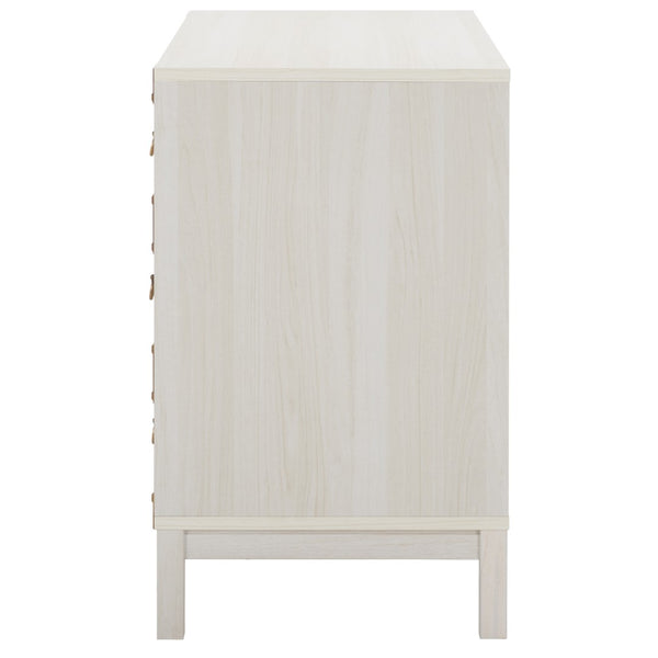 Safavieh Galio 3 Drawer Chest XII23 White / Gold Particle Board, Mdf, Honeycomb,  Solid Wood, Iron CHS9600C
