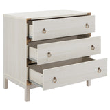 Safavieh Galio 3 Drawer Chest XII23 White / Gold Particle Board, Mdf, Honeycomb,  Solid Wood, Iron CHS9600C