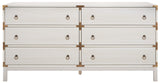 Safavieh Galio 6 Drawer Chest XII23 White / Gold Particle Board, Mdf, Honeycomb,  Solid Wood, Iron CHS9601C-2BX