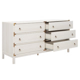 Safavieh Galio 6 Drawer Chest XII23 White / Gold Particle Board, Mdf, Honeycomb,  Solid Wood, Iron CHS9601C-2BX