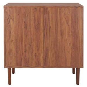Safavieh Irelia Elegant Three-Drawer Chest With Rattan Mesh And Metal Pulls For Stylish Storage Solutions Walnut CHS9602A