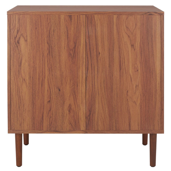 Safavieh Irelia Elegant Three-Drawer Chest With Rattan Mesh And Metal Pulls For Stylish Storage Solutions Walnut CHS9602A