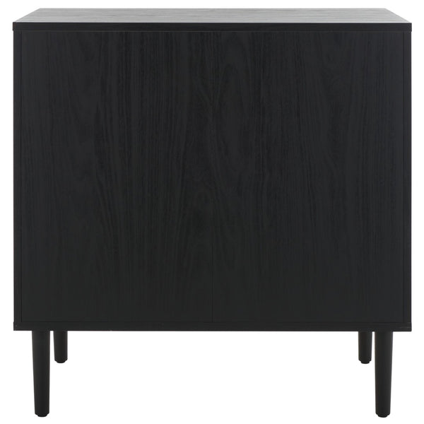 Safavieh Irelia Elegant Three-Drawer Chest With Rattan Mesh And Metal Pulls For Stylish Storage Solutions Black CHS9602B