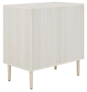 Safavieh Irelia Elegant Three-Drawer Chest With Rattan Mesh And Metal Pulls For Stylish Storage Solutions Bleached White / Natural Rattan / Gold Handle CHS9602C