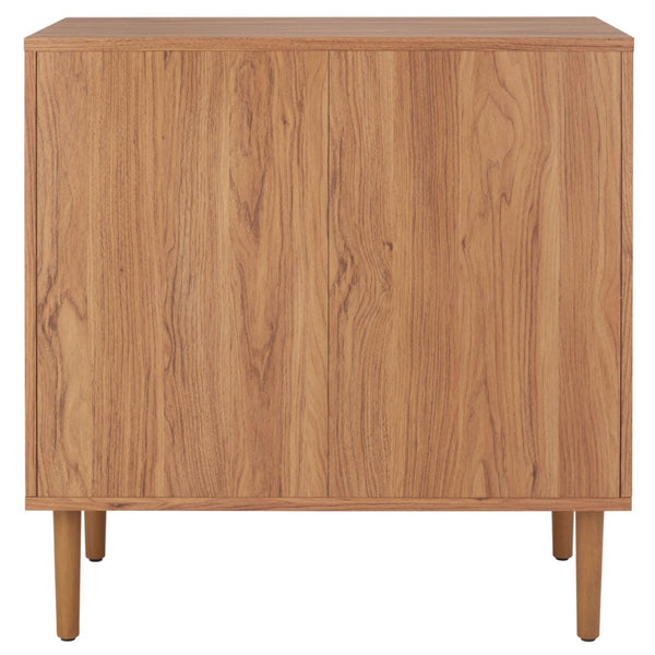 Safavieh Irelia Elegant Three-Drawer Chest With Rattan Mesh And Metal Pulls For Stylish Storage Solutions Oak CHS9602D