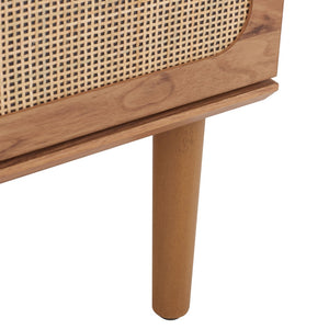 Safavieh Irelia Elegant Three-Drawer Chest With Rattan Mesh And Metal Pulls For Stylish Storage Solutions Oak CHS9602D