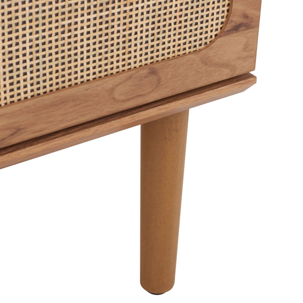 Safavieh Irelia Elegant Three-Drawer Chest With Rattan Mesh And Metal Pulls For Stylish Storage Solutions Oak CHS9602D