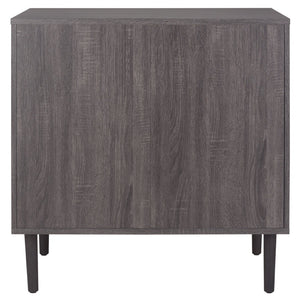 Safavieh Irelia Elegant Three-Drawer Chest With Rattan Mesh And Metal Pulls For Stylish Storage Solutions Distressed Black CHS9602E