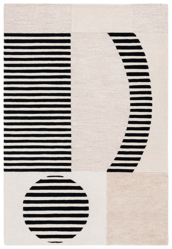 Safavieh Chatham 203 Hand Tufted 80% Wool 20% Cotton Contemporary Rug Ivory / Black CHT203Z-6SQ