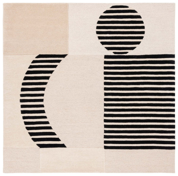 Safavieh Chatham 203 Hand Tufted Contemporary Rug Ivory / Black 6' x 9'