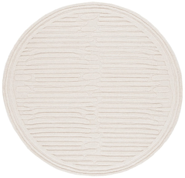 Safavieh Chatham 302 Hand Tufted Solid/Tonal Rug Ivory 6' x 6' Round