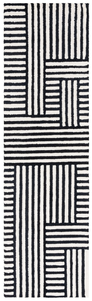 Safavieh Chatham 305 Hand Tufted Geometric Rug Ivory / Black 2'-3" x 8'