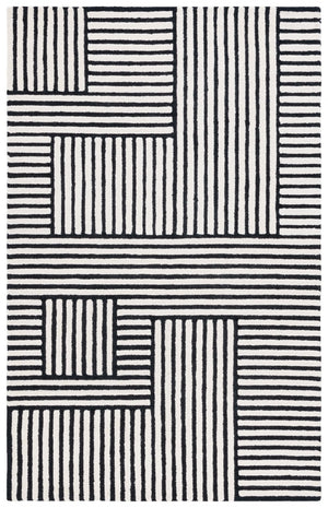 Safavieh Chatham 305 Hand Tufted Geometric Rug Ivory / Black 5' x 8'