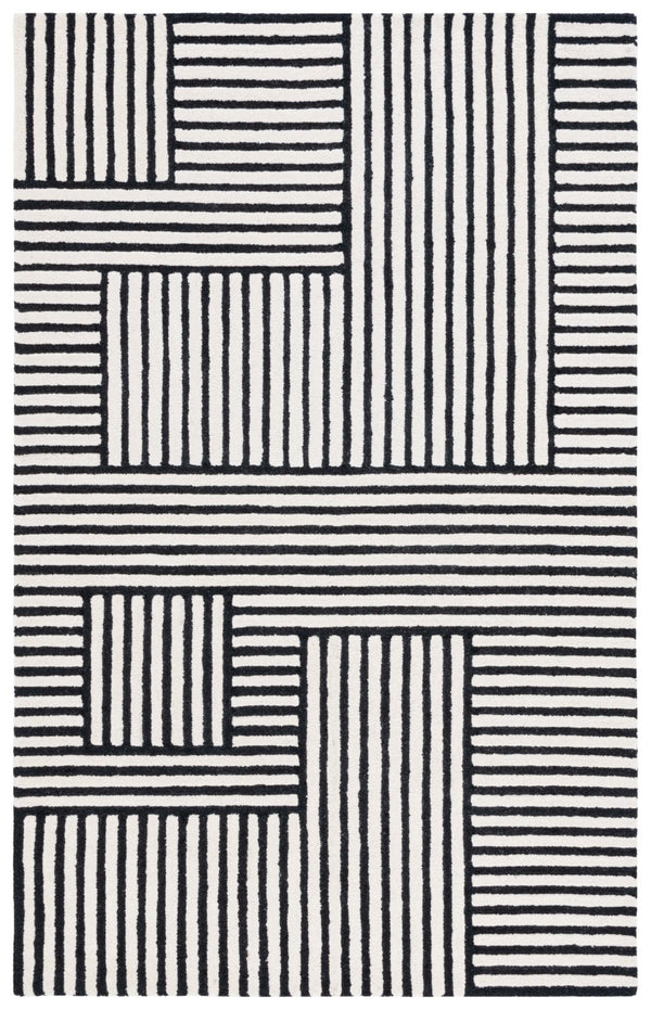 Safavieh Chatham 305 Hand Tufted Geometric Rug Ivory / Black 5' x 8'