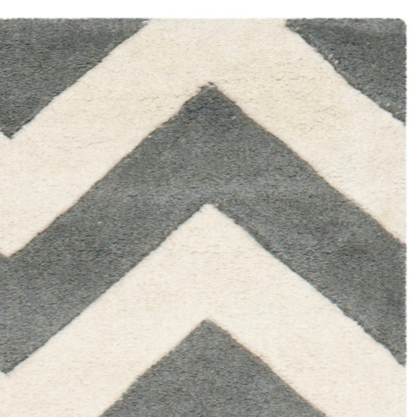 Safavieh Cht715 Hand Tufted  Rug Dark Grey / Ivory CHT715D-27