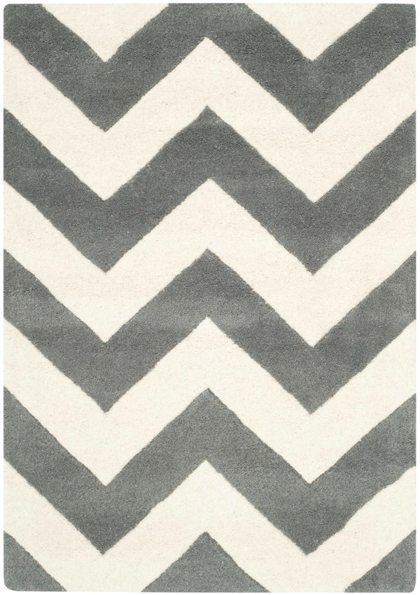 Safavieh Cht715 Hand Tufted  Rug Dark Grey / Ivory CHT715D-2
