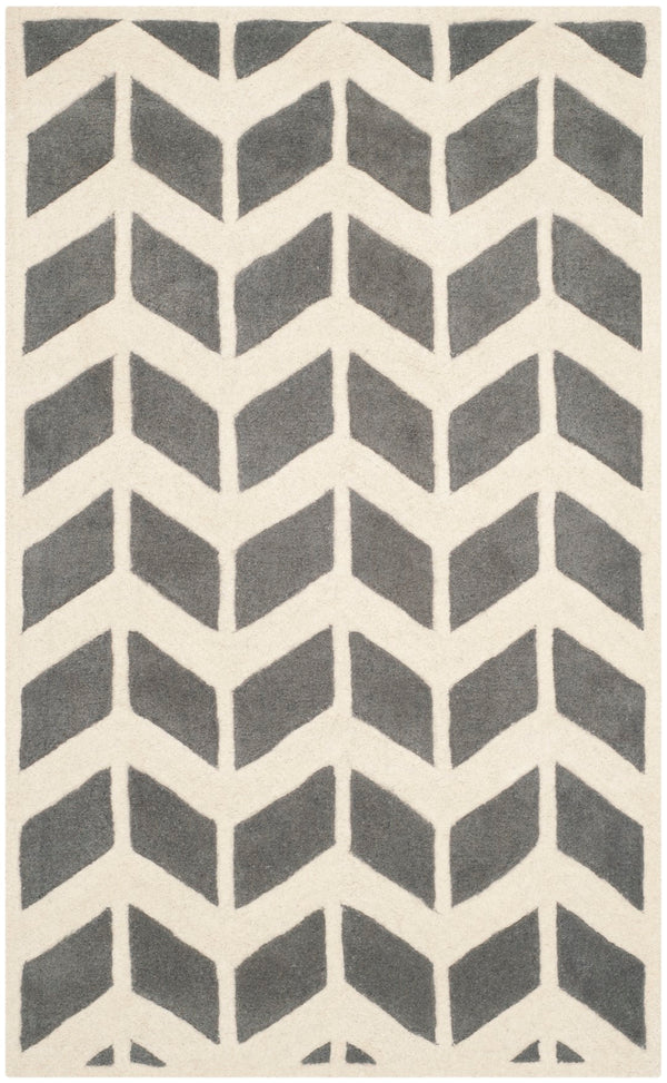 Safavieh Chatham 746 Hand Tufted  Rug Dark Grey / Ivory CHT746D-3